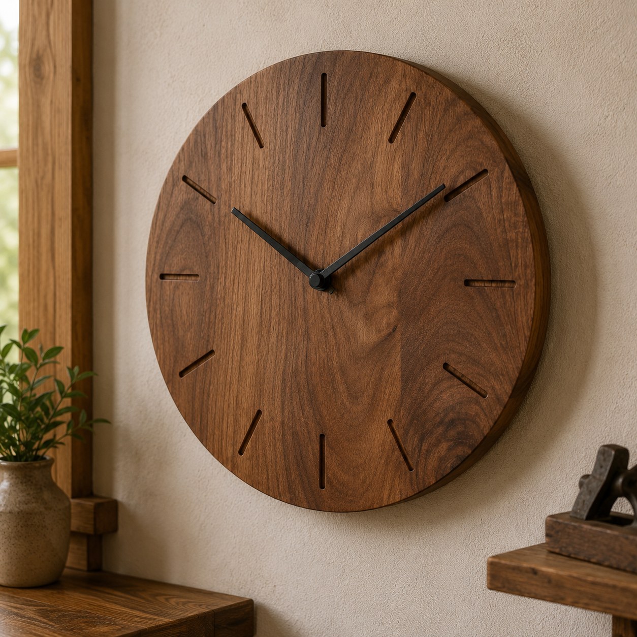 Handcrafted wooden wall clock