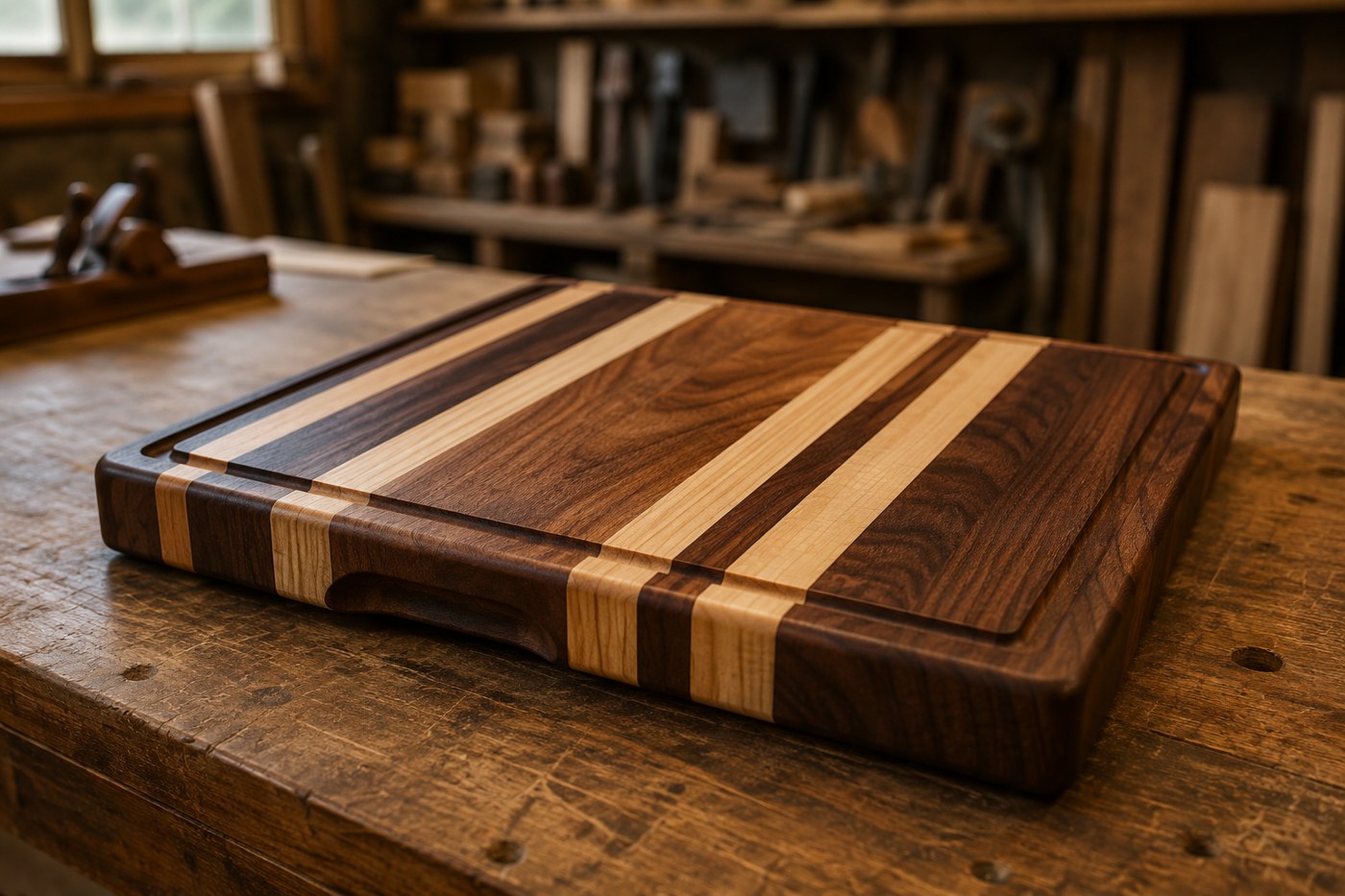 Handcrafted wooden cutting board